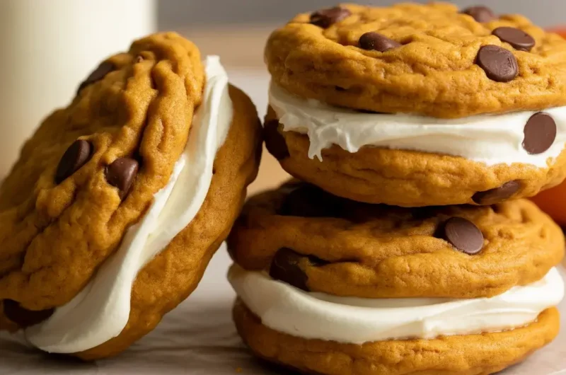 Pumpkin Chocolate Chip Cookie Sandwiches
