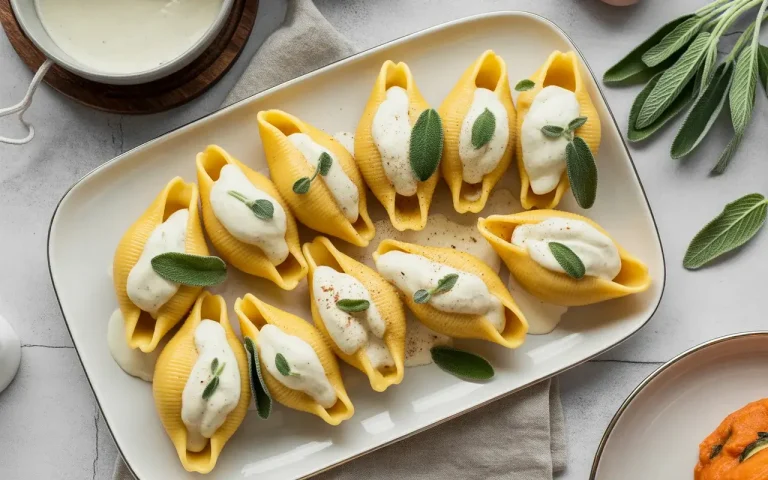 Pumpkin Stuffed Shells with Sage Alfredo Pumpkin Stuffed Shells with Sage Alfredo