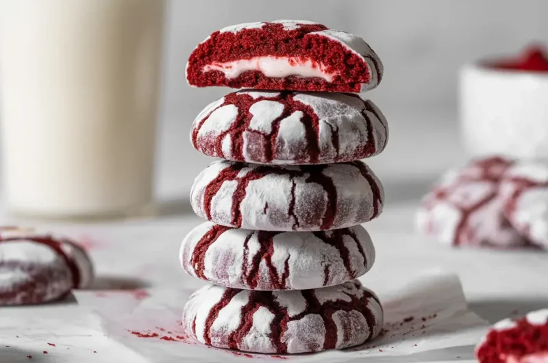 Red Velvet Crinkle Cookies