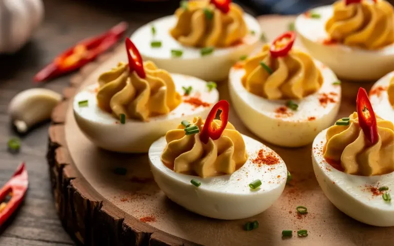 Spicy Chili Garlic Deviled Eggs Recipe