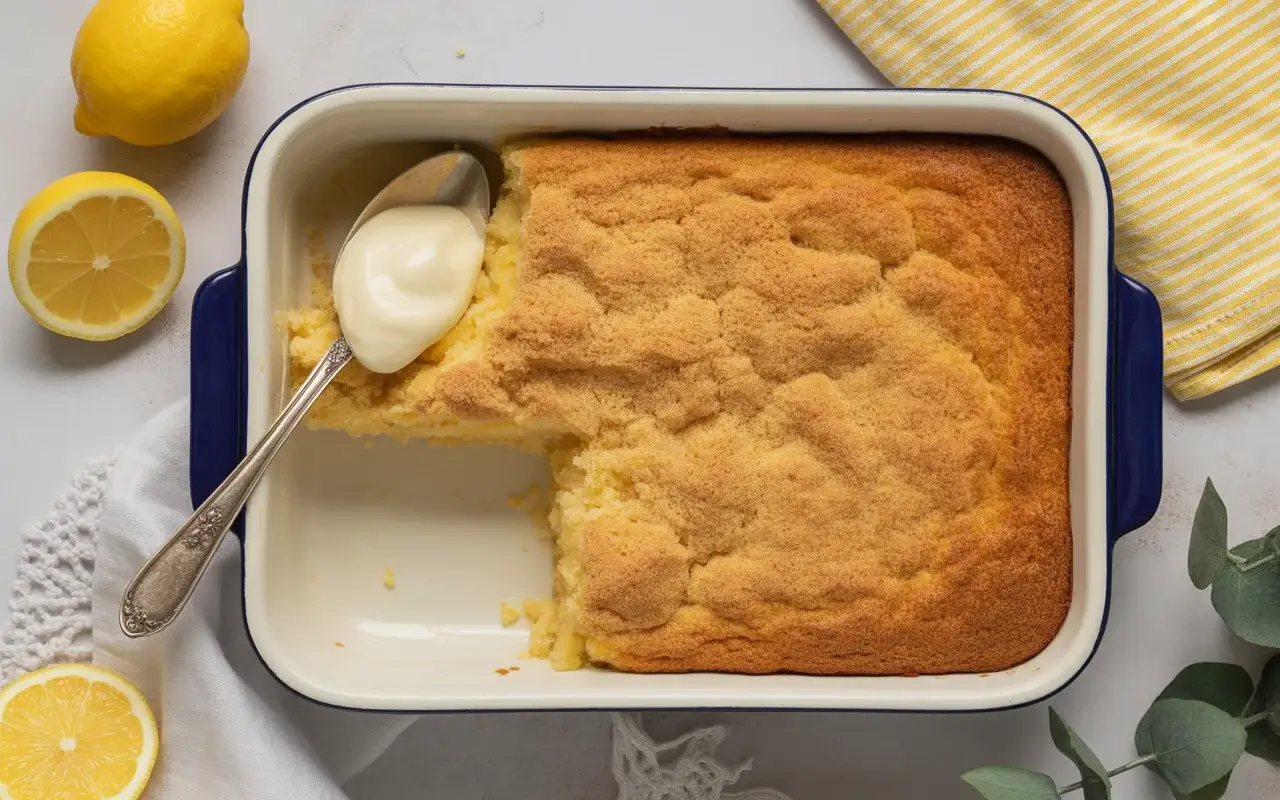Zesty Lemon Cream Cheese Dump Cake