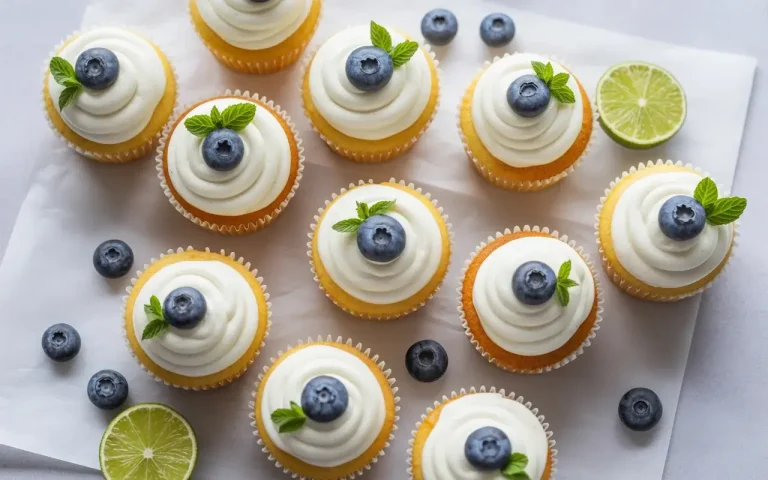 Blueberry Lime Cheesecake Cupcakes