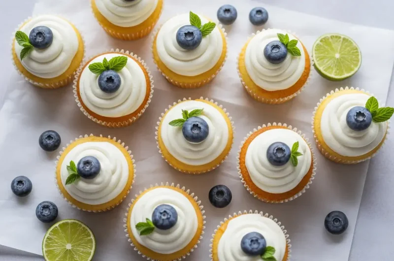 Blueberry Lime Cheesecake Cupcakes