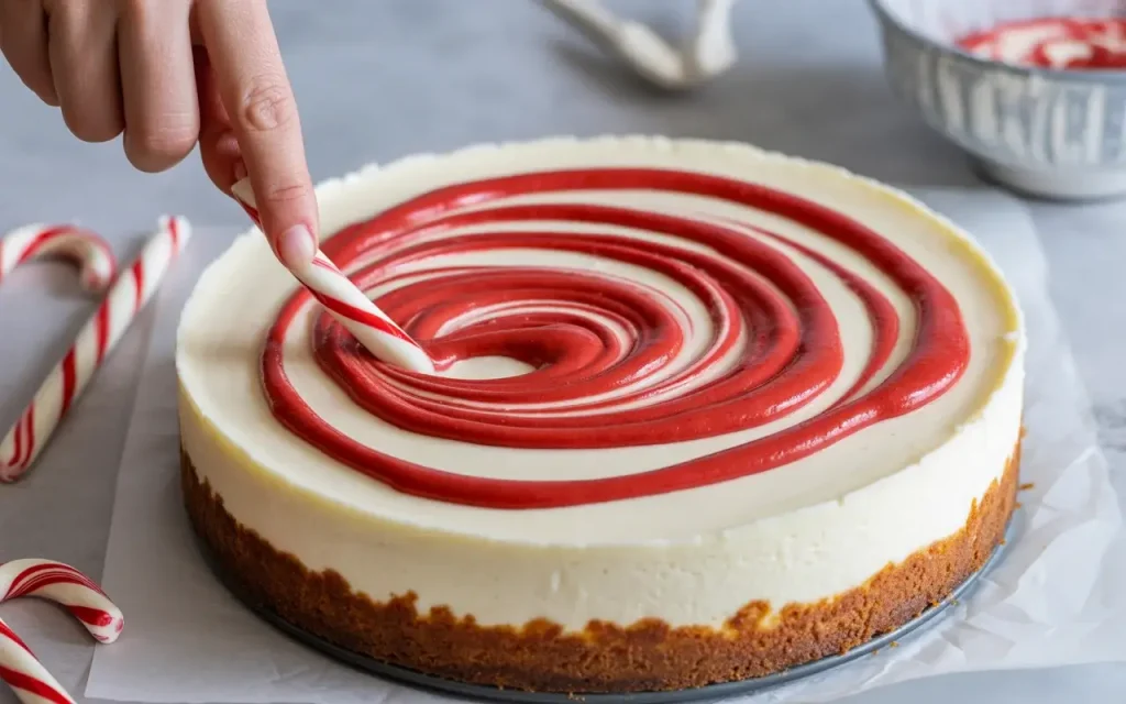 How to Make Candy Cane Cheesecake