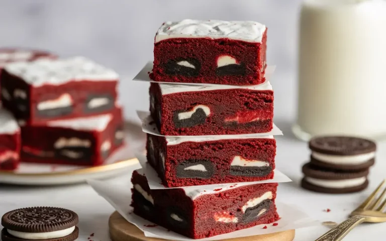 Cookies and Cream Red Velvet Brownies
