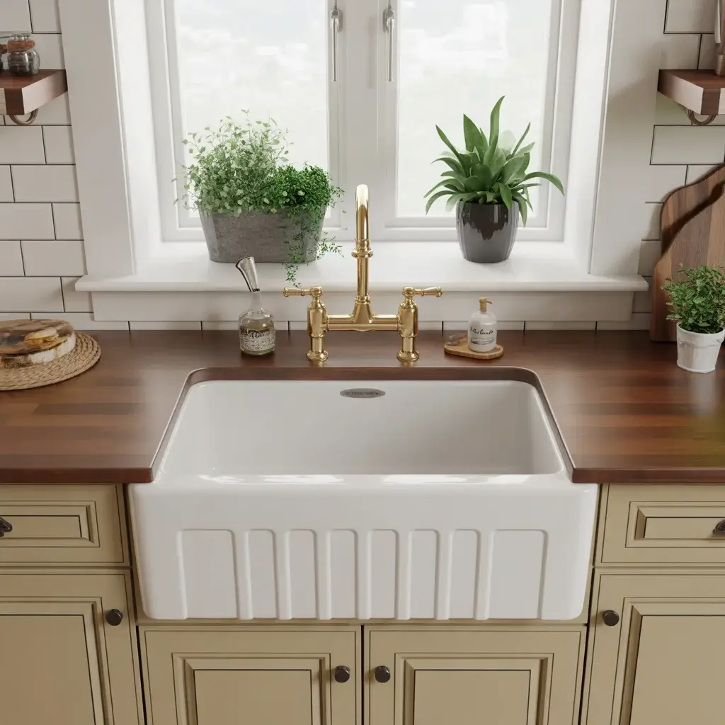 Farmhouse Sink in Natural Materials