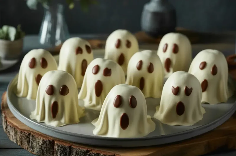Ghostly White Chocolate Apples