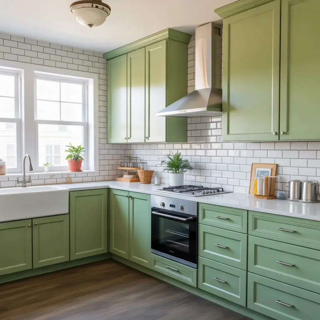 Green and White Kitchen Combinations