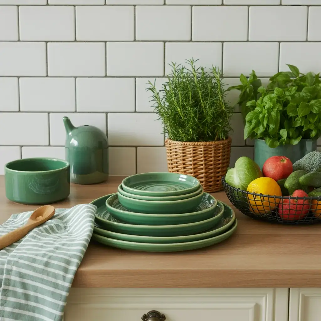 Green Kitchen Accessories and Decor