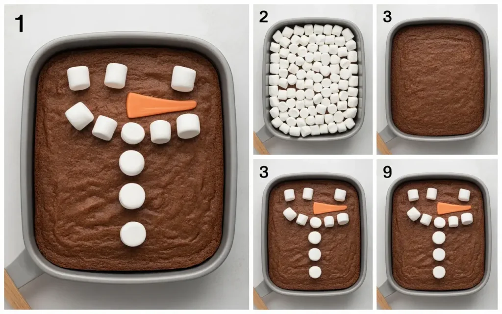 How to Make Snowman Brownies