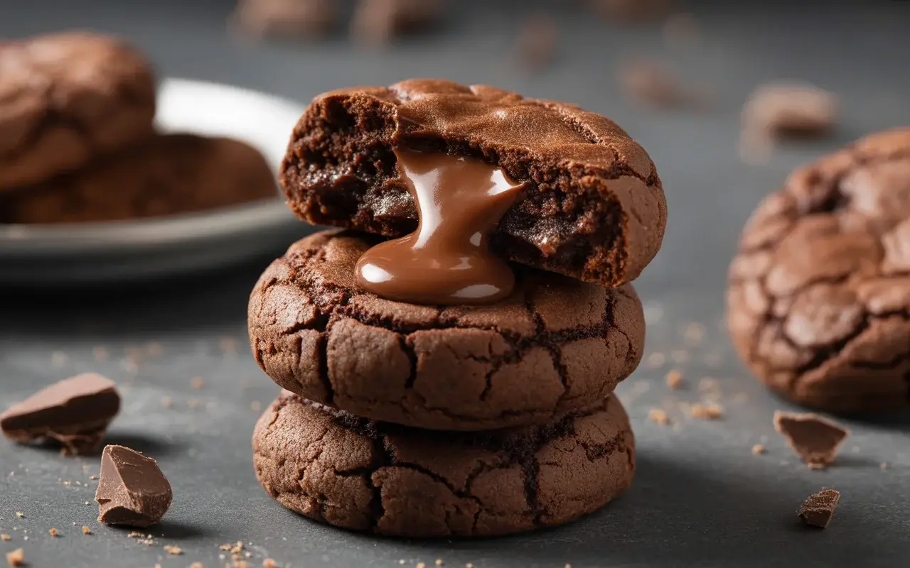 Molten Chocolate Truffle Cookies