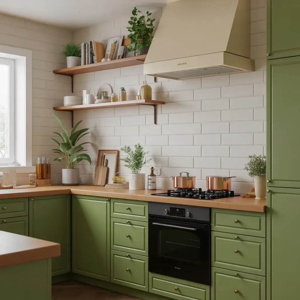 Natural Materials and Green Tones