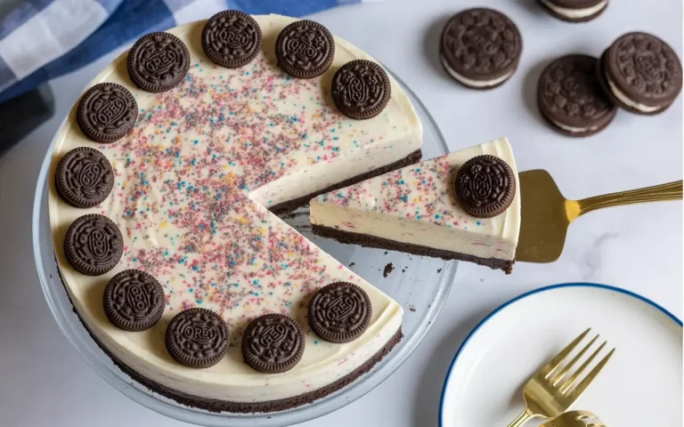 Oreo Sprinkle Cheesecake