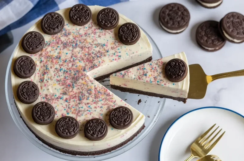 Oreo Sprinkle Cheesecake