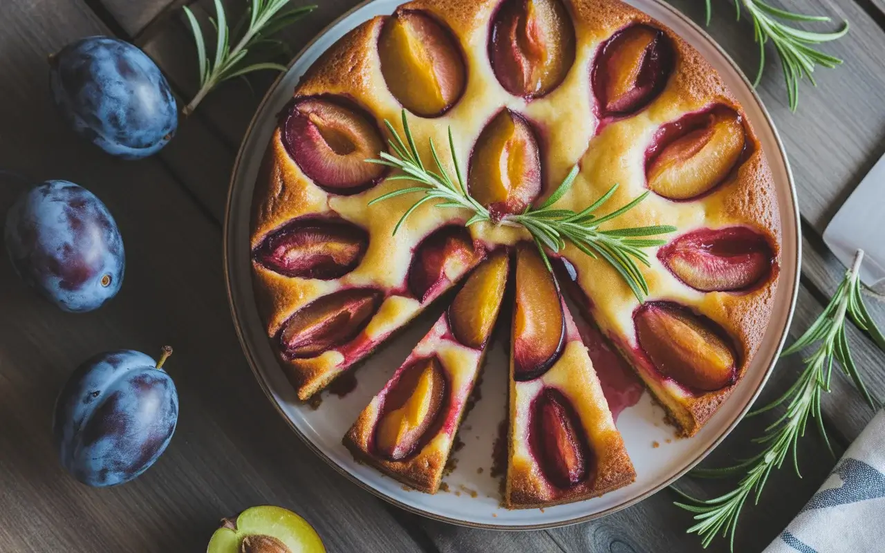 Plum Rosemary Cake