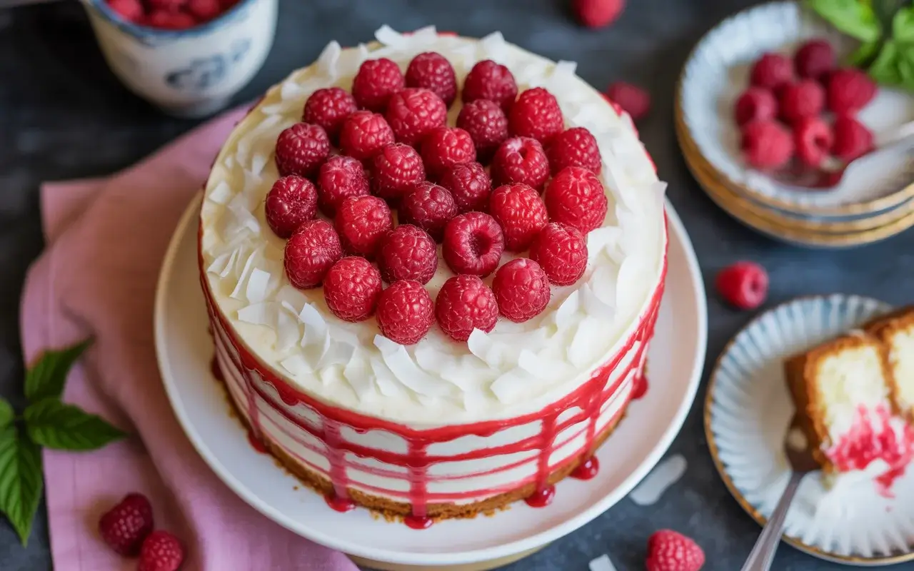 Raspberry Coconut Cake
