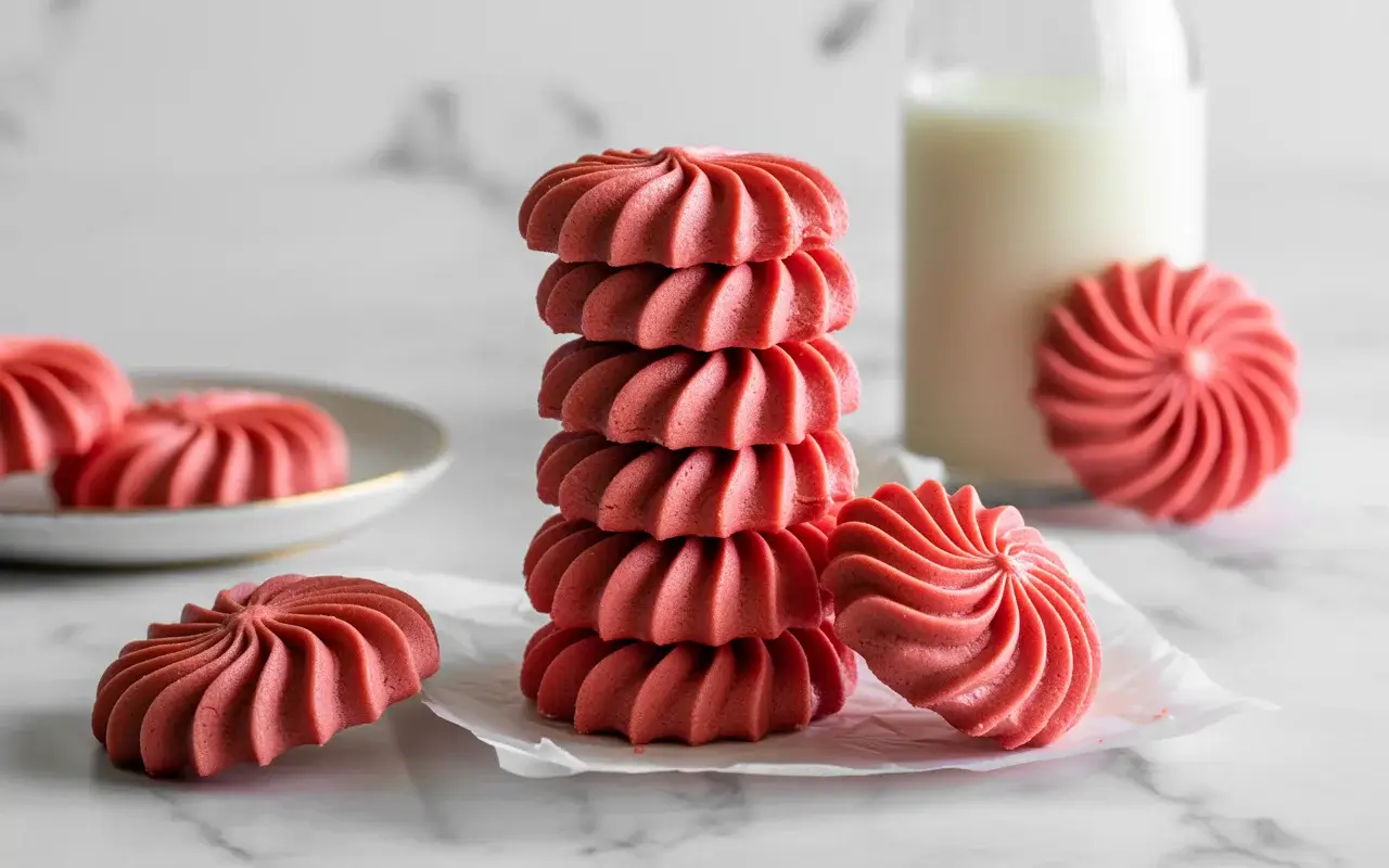 Red Velvet Spritz Cookies