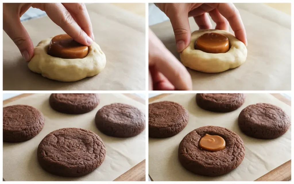 How to Make Salted Caramel Stuffed Chocolate Cookies