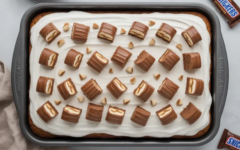 Snickers Caramel Poke Cake