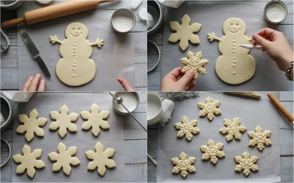 How to Make Snowman Snowflake Cookies