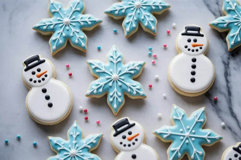 Snowman Snowflake Cookies