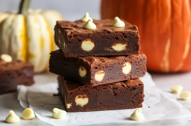 White Chocolate Pumpkin Spice Brownies