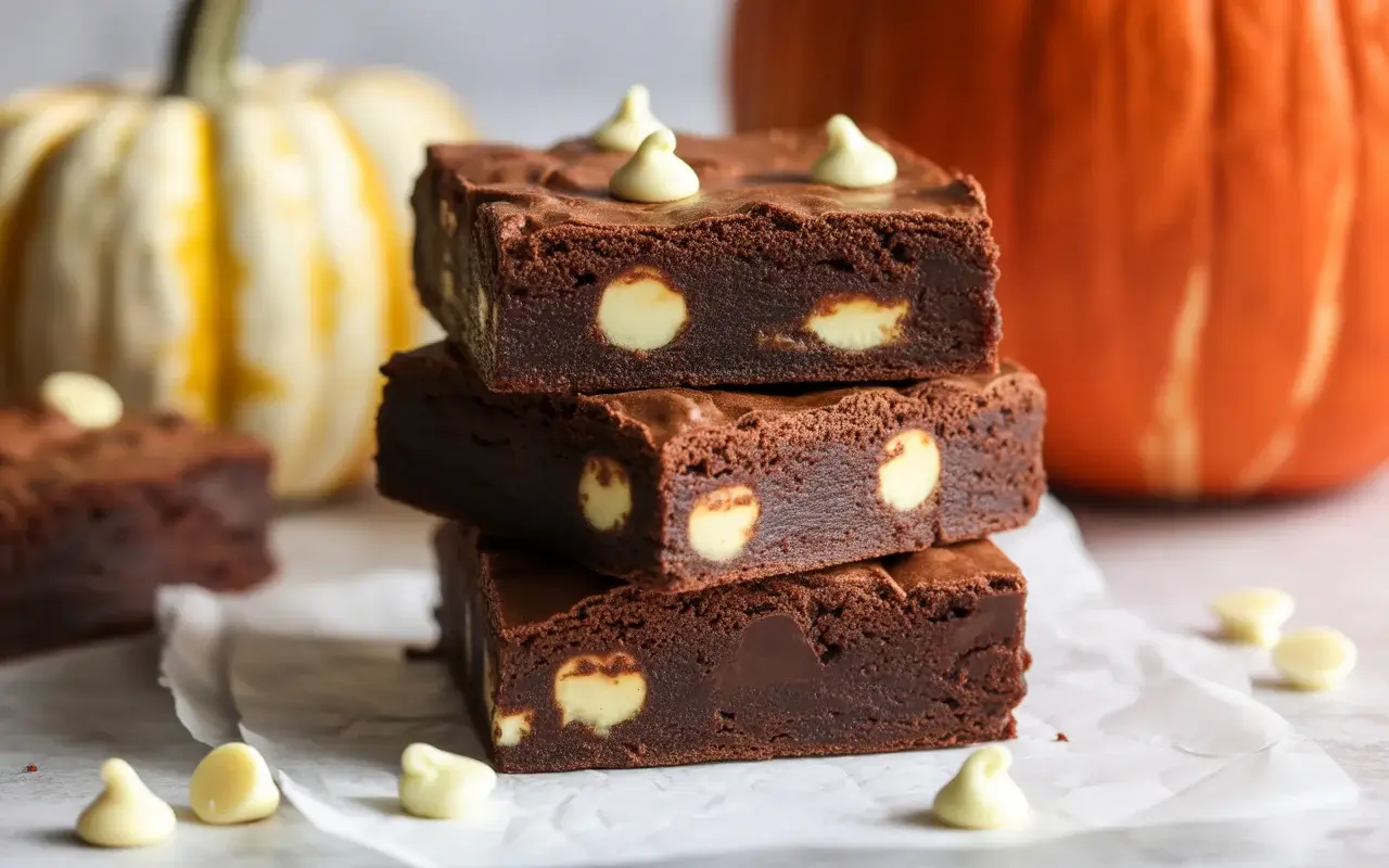 White Chocolate Pumpkin Spice Brownies