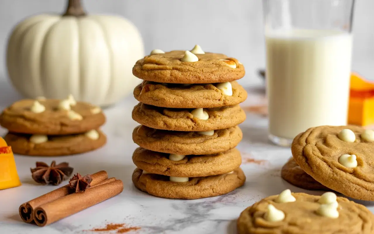 White Chocolate Pumpkin Spice Ginger Cookies