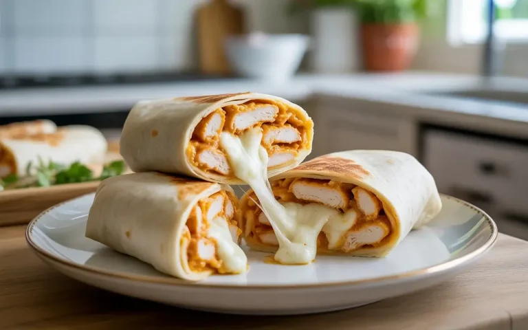 Cheesy Garlic Chicken Wraps Recipe