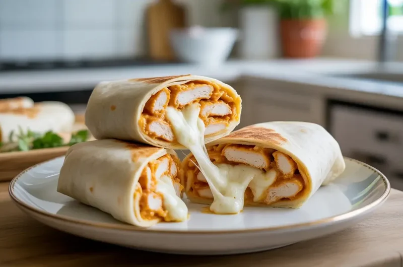 Cheesy Garlic Chicken Wraps Recipe