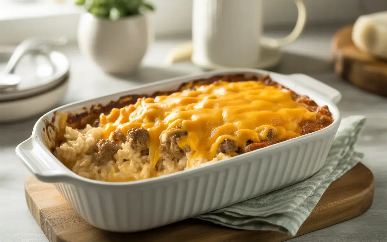 Cheesy Hamburger Rice Casserole: Easy One-Pot Comfort Food