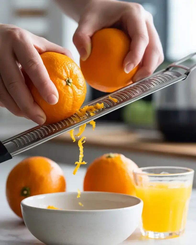 Fresh orange zest and juice for maximum citrus flavor