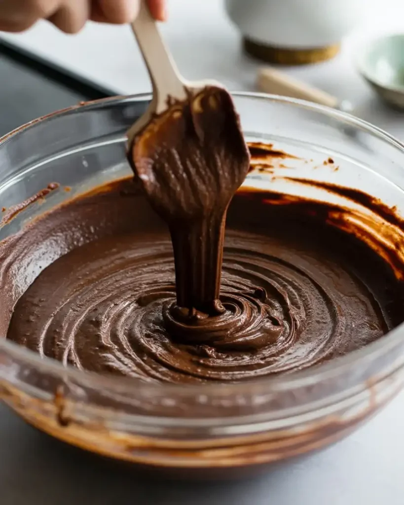 Thin chocolate-orange batter folded just until combined
