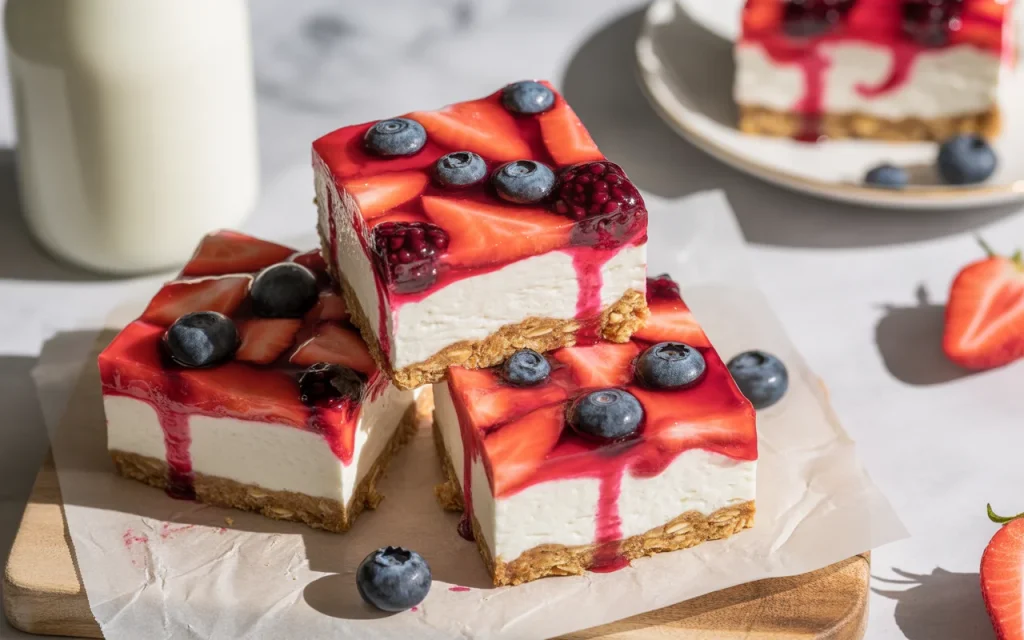 Fruity Cheesecake Oat Bars