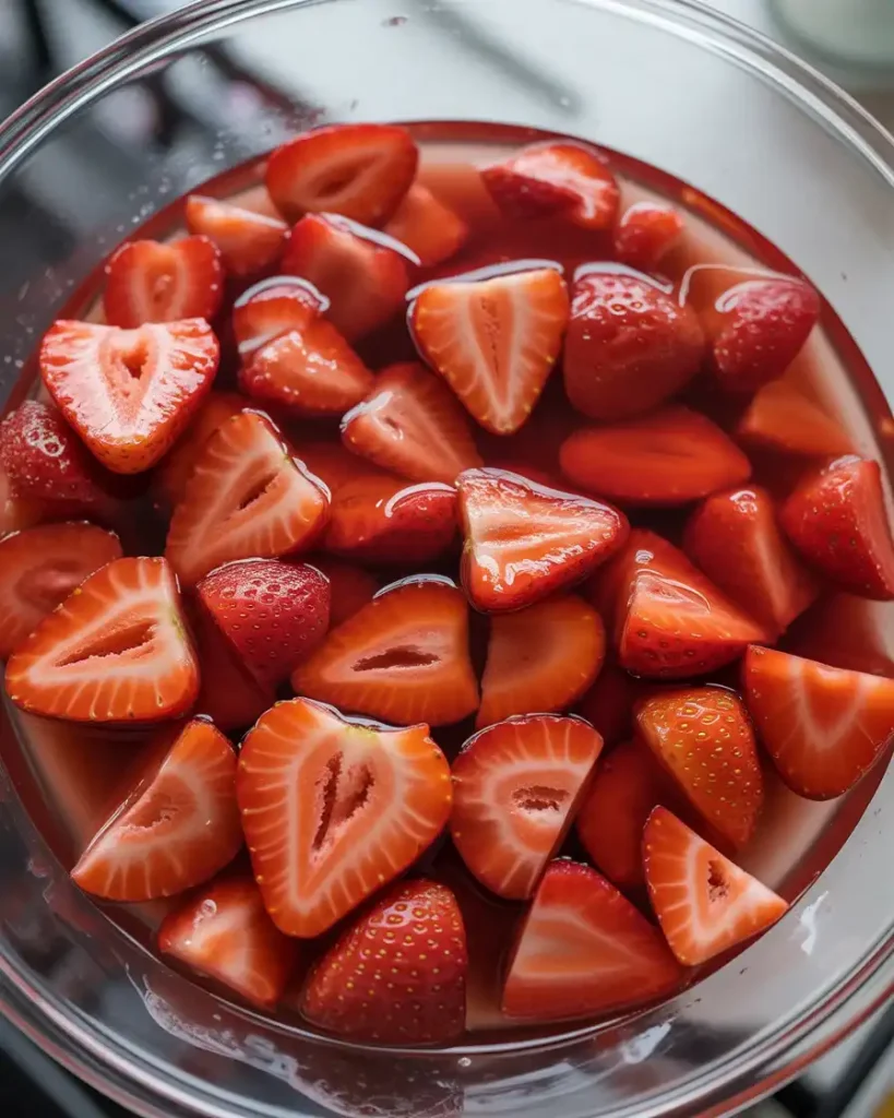 Macerated strawberries with sugar and lemon create the perfect filling base