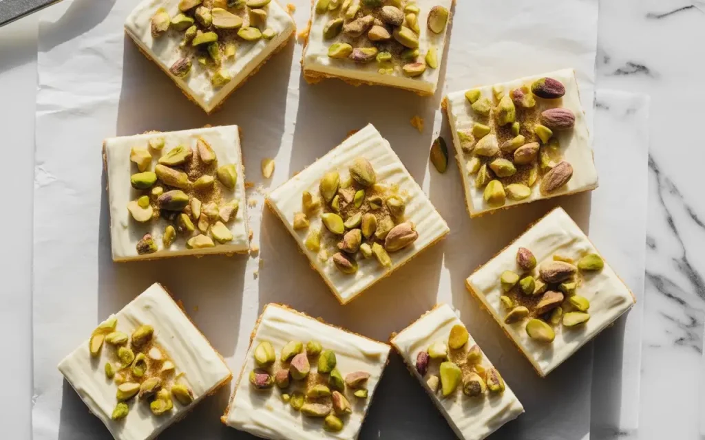 No Bake Honey Pistachio Ricotta Bars