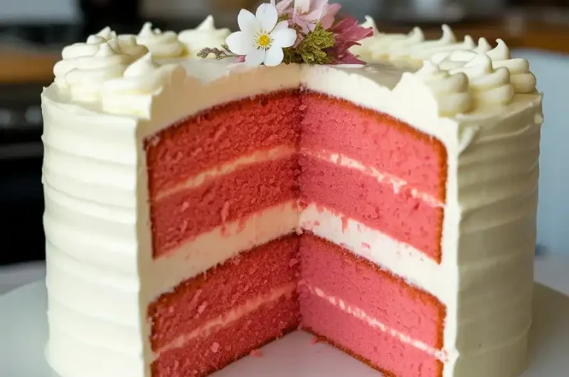 Pink Velvet Cake with Cream Cheese Frosting