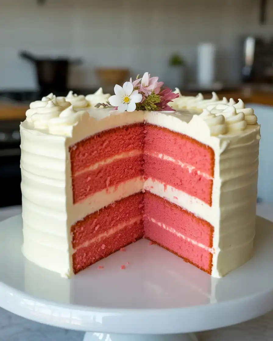 Pink Velvet Cake with Cream Cheese Frosting