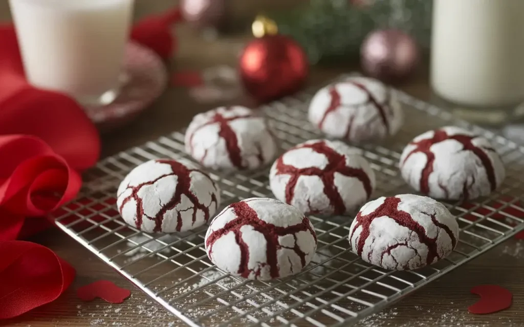 Red Velvet Crinkle Cookies