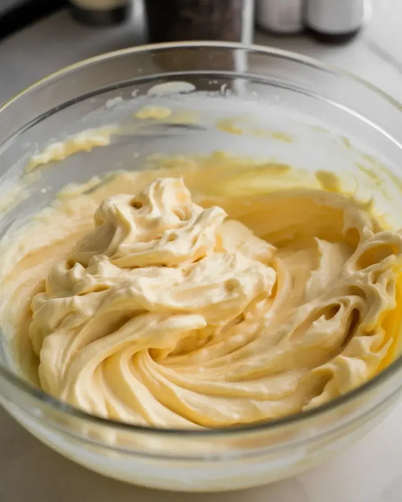 Butter and sugars creamed until light, fluffy, and doubled in volume