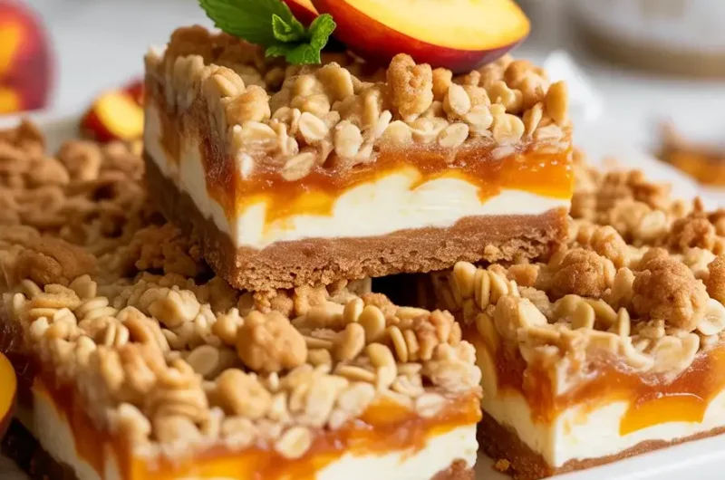 Peaches and Cream Crumble Bars