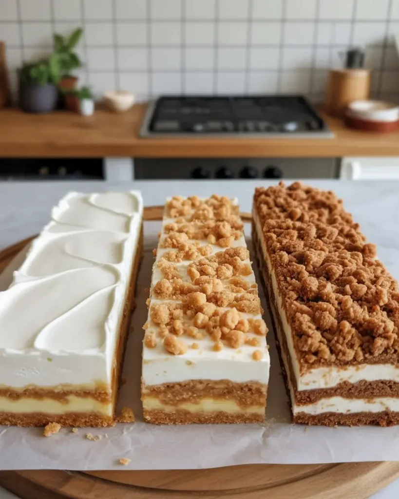 Cream cheese, mascarpone, and double-crumble variations of the bars