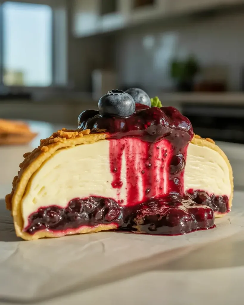 Cross-section showing properly filled taco with stable cream cheese mousse