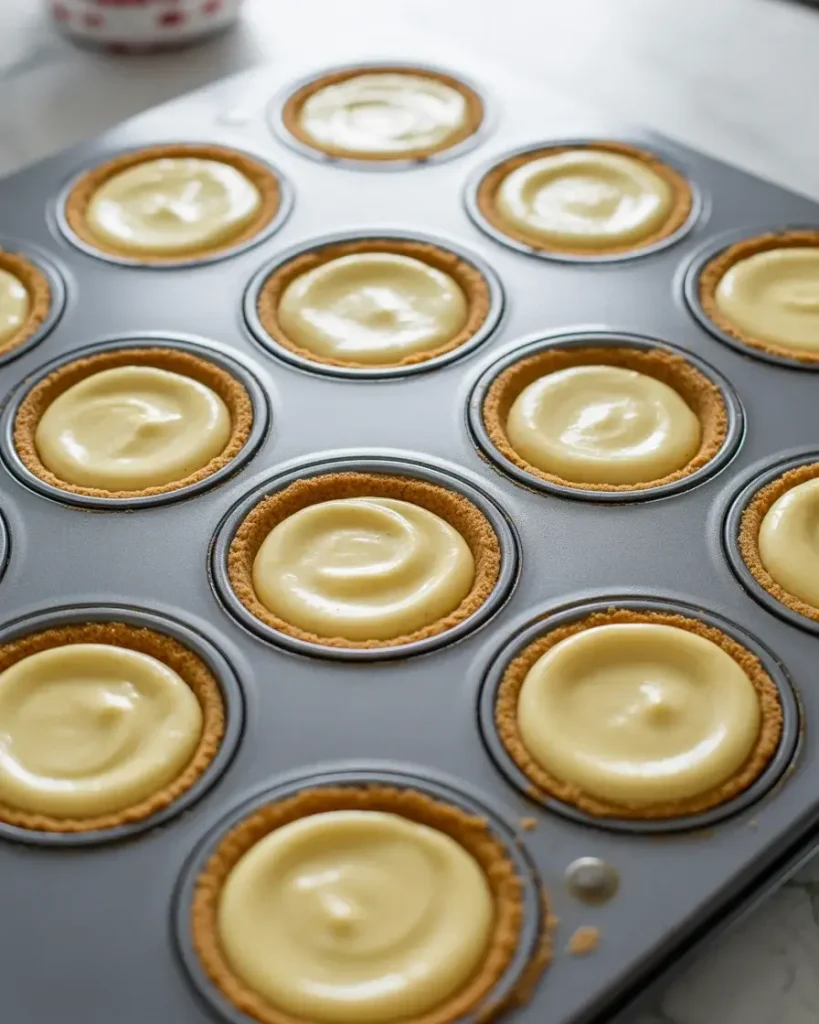 Fill each crust three-quarters full to prevent overflow during baking