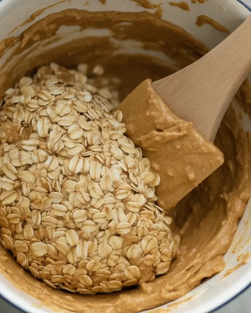 Folding oats into peanut butter creates a perfectly moldable, sticky dough
