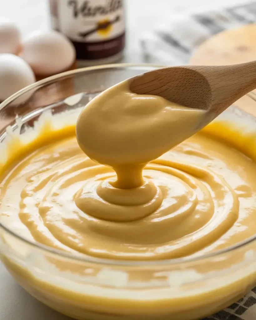 Gently fold in eggs and vanilla to avoid overmixing the batter