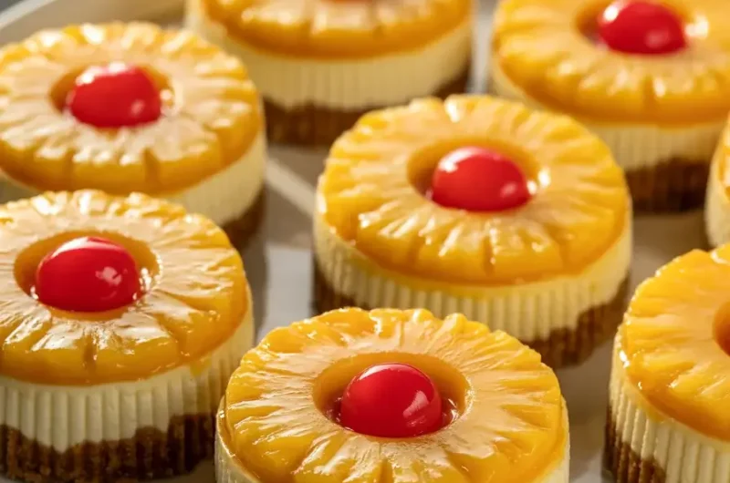 Mini Pineapple Upside Down Cheesecakes