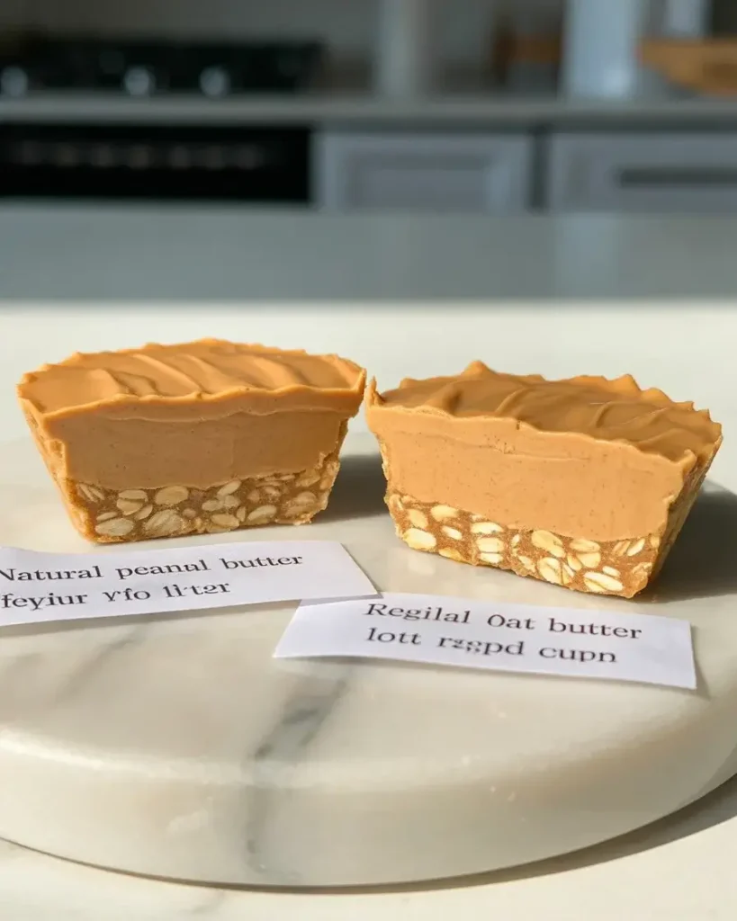 Natural peanut butter creates firmer cups compared to regular versions