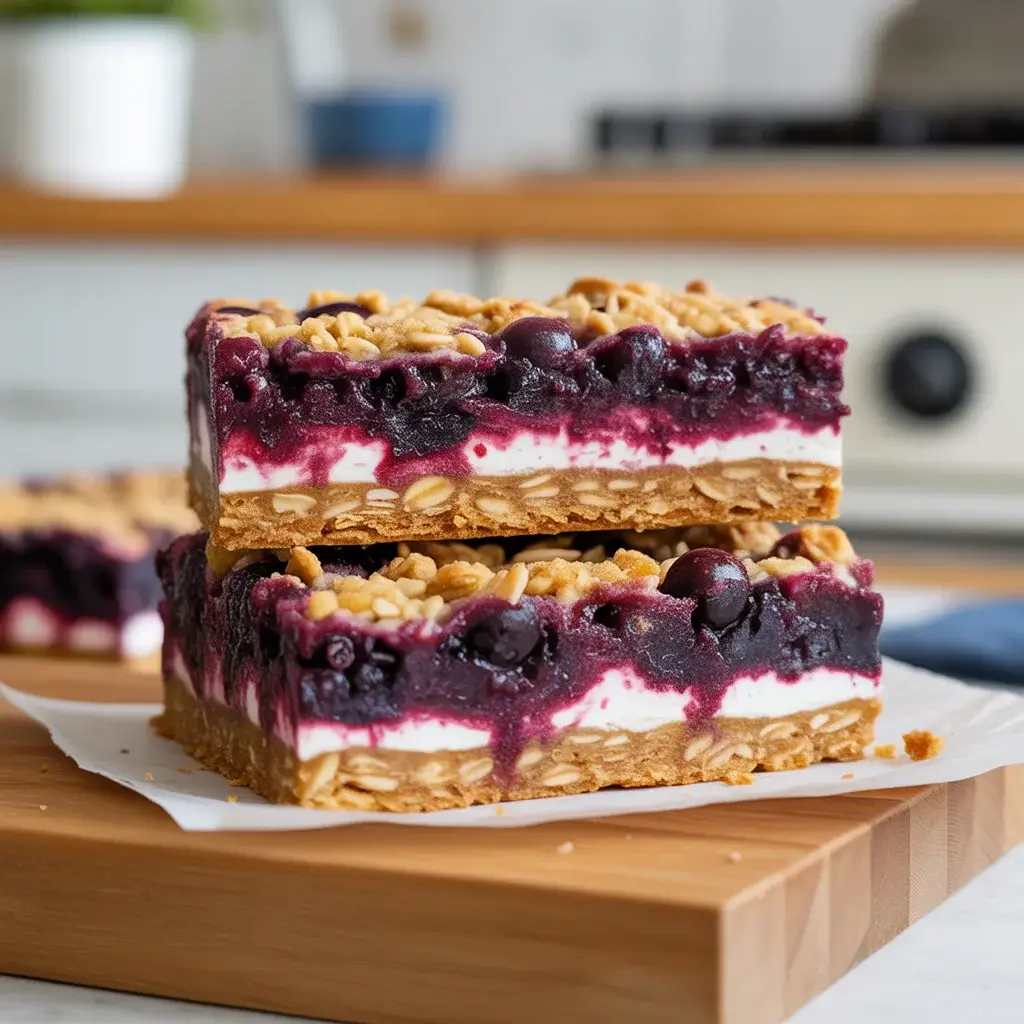 Perfect bar slices showing distinct layers of crust, filling, and crumble