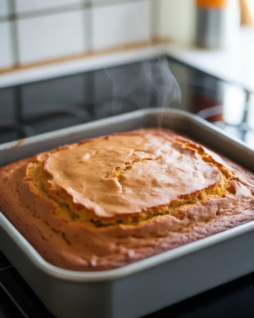 Perfectly baked carrot cake with golden edges and moist center